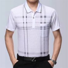 陕西西安老年男人短袖靓仔男装兰州中年纯棉刺绣polo衫