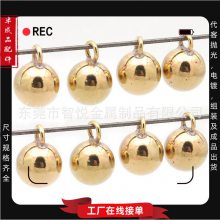 黄铜空心圆球珠烧焊吊圈半成品挂坠配件规格尺寸可按客户要求订购