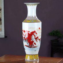 陶瓷金钟瓶 落地大花瓶摆件 60公分高复古中式新居软装饰品