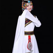 ***藏族舞蹈服装女长水袖演出服民族风成人少数民族藏式大摆裙