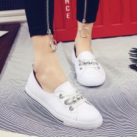 女鞋2018夏季新款女平底透氣韓版單鞋女潮鞋水鉆女鞋休閑小白鞋女