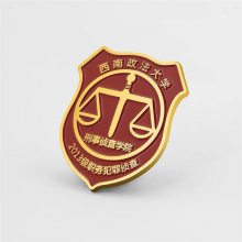 北京制作文艺logo徽章厂 珐琅镀金胸徽logo定制 业务员金属胸牌定做