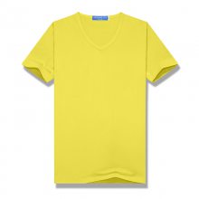 200g莫代尔纯色V领短袖T恤顺滑舒适 面料柔软 吸汗透气 HBT-2210