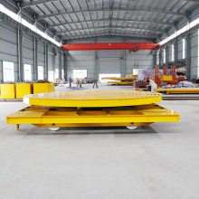 KPJ-5T工件喷砂旋转台面电动轨道平板重型地平车