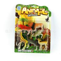 6個裝動物玩具 兒童塑膠動物公仔 仿真動物模型套裝禮物5元店貨源