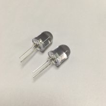 厂家供应f10圆头有边无色透明白光短脚灯珠参数led10mm直插发光二极管