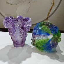 古法琉璃花瓶工厂，琉璃花瓶装饰家居摆件，出口琉璃花瓶定做，琉璃玫瑰花花瓶，广州琉璃工艺品