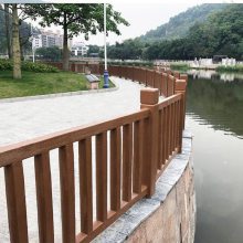 景观园艺预制仿木护栏 水泥仿树皮河道栏杆 钢筋混凝土河堤围栏