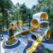 玻璃钢大型滑梯 创意娱乐设备 市政户外幼儿园儿童游乐设施