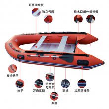 户外加厚硬底皮划艇抗洪抢险冲锋舟水域防汛救援橡皮艇消防器材