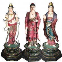 东方三圣佛像 东方三圣神像 西方三圣阿弥陀佛三尊树脂佛像厂家