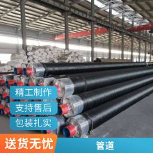 钢套钢岩棉保温管 电厂蒸汽输送管道 架空钢 套钢保温管道