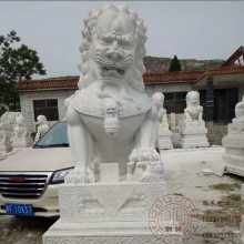 精品湖南汉白玉狮子 中国石狮子 传统中式石材狮子