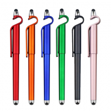 多功能手机支架笔可印logo中性笔定制礼品广告笔会议触屏水笔