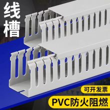 PVC线槽电线电箱U布线槽塑料明装配电柜走线槽灰色工业阻燃配线槽