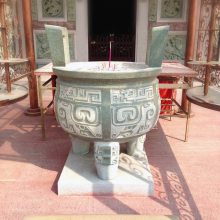 惠安厂家批发石雕香炉雕塑寺庙香炉青石香炉宝鼎雕刻圆鼎方鼎