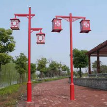 英谷新款市电庭院灯价格LED特色仿古中式双头防锈别墅小区款式多样