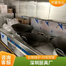 深圳新安不锈钢厨具加工 商用电磁双头单尾小炒炉 厨房设备