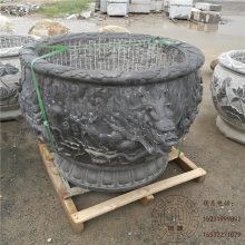 仿古水缸 汉白玉水缸青石荷花缸 仿古水缸