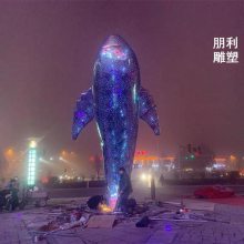 精神堡垒鲸鱼雕塑生产 生物雕塑生产生产厂家 不锈钢景观雕塑