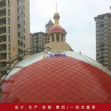 铝镁锰金属暗扣式屋面板厂家 H400型平锁扣板 教堂、城堡标志性建筑物铝扣板 金属屋面瓦