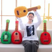 韩国仿真吉他水果抱枕一件代发可爱西瓜毛绒玩具睡觉枕女生礼物