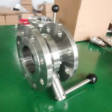 浙江兴沃卫生级不锈钢手动蝶阀 法兰蝶阀 三片式蝶阀