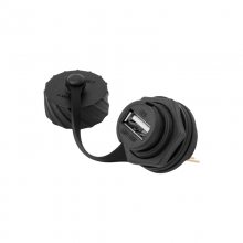 lshitech龙仕USB接口焊接母座针距2mm 前锁螺母面板固定M20.8