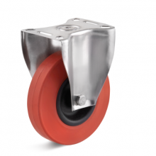TORWEGGE 耐热固定滚柱橡胶轮，采用耐热塑料制成，带有滑动轴承