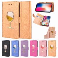 镀金酒杯流沙iPhoneX手机皮套5 6 7/8plus创意液体S8 S9翻盖皮套