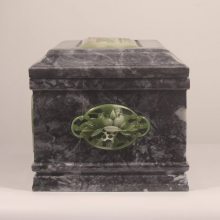 福园地高端定制黑冰花 永远怀念 骨灰盒精雕图男女用款天然石材寿