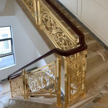 嘉荫县铝镁合金楼梯柱图纸 铝艺金色栏杆楼梯多种多样