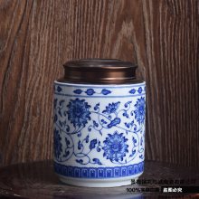 半斤大号家用陶瓷罐子 青花瓷茶叶罐订做
