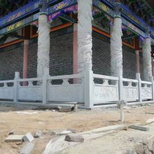 古建大殿石欄桿 花崗巖梅蘭竹菊欄板防護欄 浮雕工藝制作
