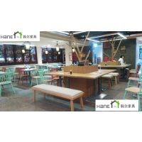 上海韩尔品牌 美式快餐桌，快餐桌子，小吃店餐桌，实木餐桌，餐桌工厂