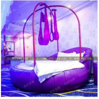 情趣酒店吊杠床主题酒店情趣床夫妻情趣电动床情侣情趣红床