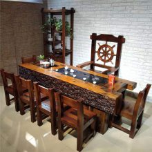 老船木茶桌椅组合 船木茶桌中式功夫茶几泡茶台阳台小型实木家具