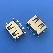A母沉板大电流 USB 5P 四脚沉板1.9SMT 快充插座 过***电流 AF5P快充***卷边蓝胶