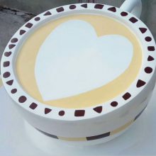 冷饮店仿真玻璃钢咖啡杯雕塑餐厅门口迎宾小品玻璃纤维杯子模型