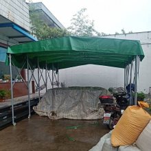 自动伸缩遮雨棚 室外折叠蓬 推拉帆布篷 眉山青神定做