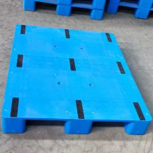 蓝色塑料平板川字卡板-加厚仓库运输叉车塑料托盘