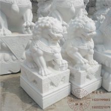 公司门口石狮摆件 看门石狮子摆件 石雕狮子加工定制