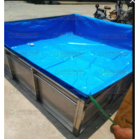 养虾锦鲤鱼池篷布蓄水池_户外帆布鱼池加工费用_防水帆布制品大型帆布鱼池