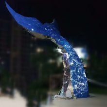 不锈钢群鱼艺术雕塑小品-海豚雕塑摆件加工-不锈钢水母造型雕塑