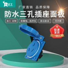 新国标三孔防水配电箱工业插座室外带盖防雨3孔16A电源插座盒250V