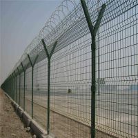 河北优盾供应飞机场防御护栏网 机场围界网 Y型柱***防护刺绳护栏