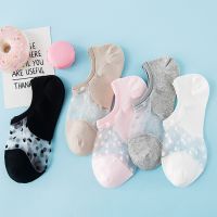 玻璃丝袜女船袜短女襪子水晶丝袜子女隐形日系袜子透明浅口袜子棉