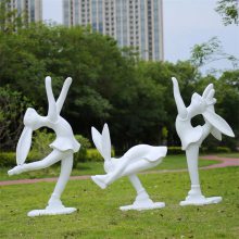 户外动物景观雕塑 公园玻璃钢兔子雕塑摆件 树脂卡通雕塑