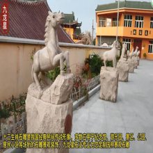景观石雕锈石十二生肖动物雕塑 园林摆件 公园石材摆件