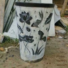 庭院石雕石缸 雕花石盆 石头鱼缸